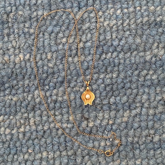 VTG I Van Dell I 14K Gold Filled Necklace with Pearl - Picture 2 of 16